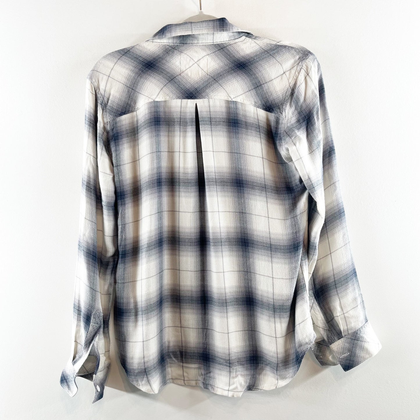 Rails Hunter Plaid Long Sleeve Chest Pocket Button-Down Shirt Sterling White S