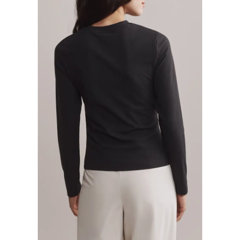 Rhone Modern Rib Long Sleeve Crew Neck Knit T-Shirt Black Small