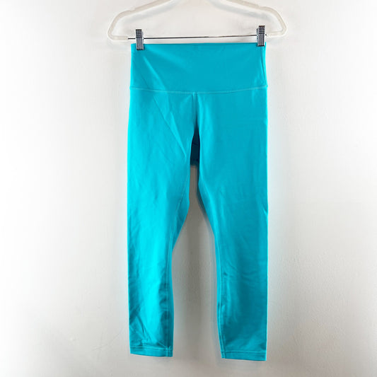 Lululemon Wunder Train Crop 21" Leggings Teal Turquoise Blue 8