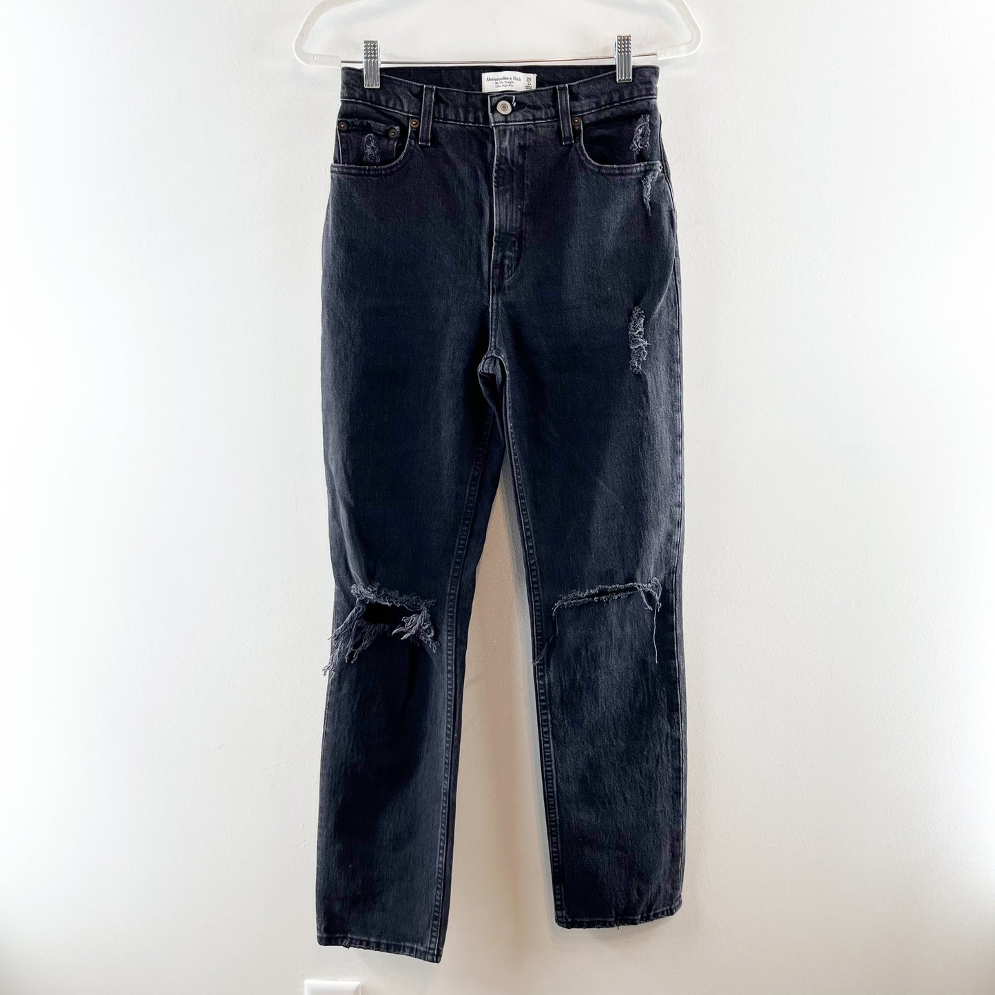 Abercrombie & Fitch The 90s Ultra High Rise Straight Jeans Black 26 / 2