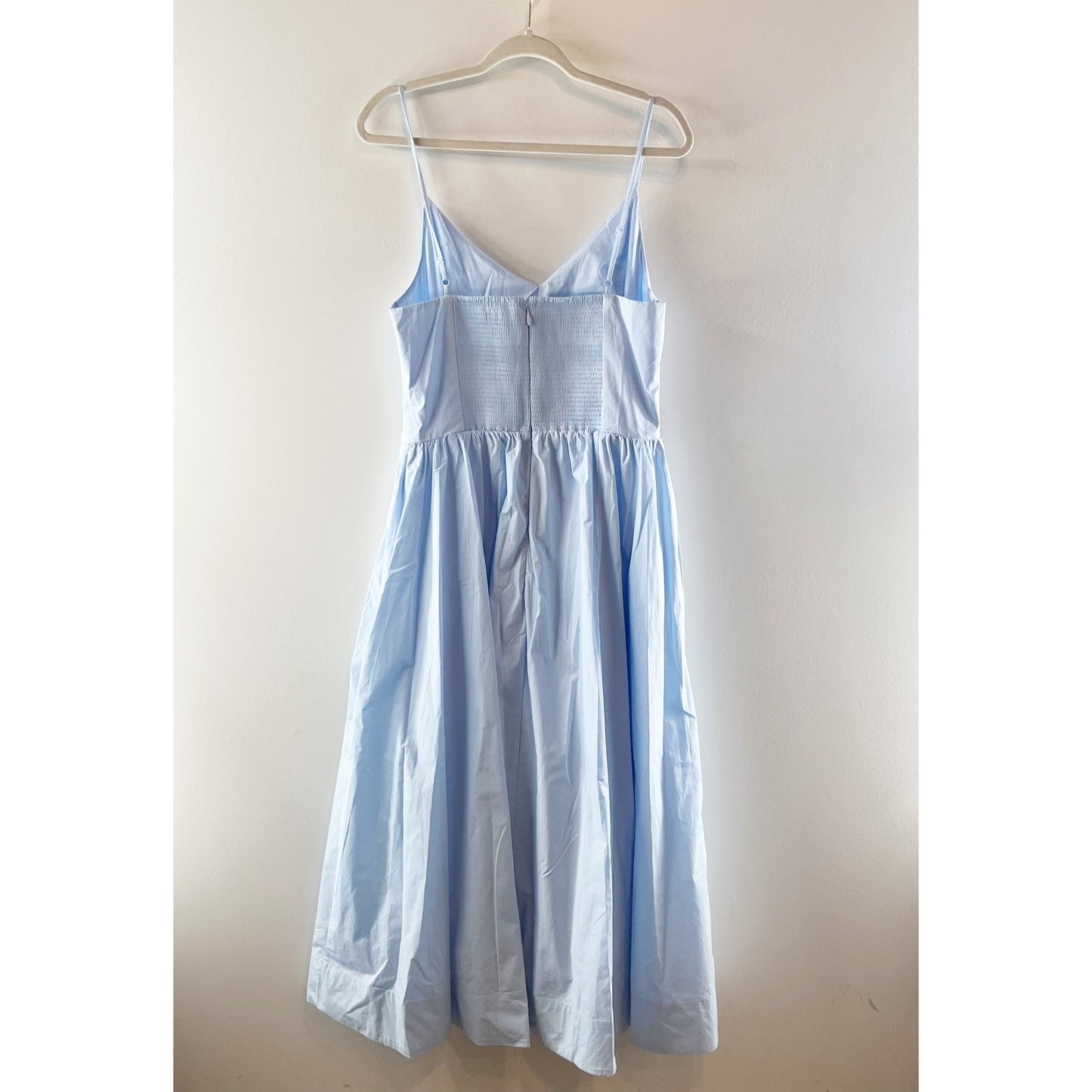 Babaton Aritzia Technique Cotton Poplin Drop Waist Maxi Dress Classic Light Blue