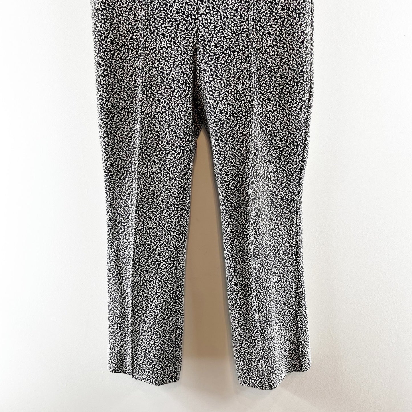 Anthropologie The Essential Leopard Cropped Flare Trousers Black White Small