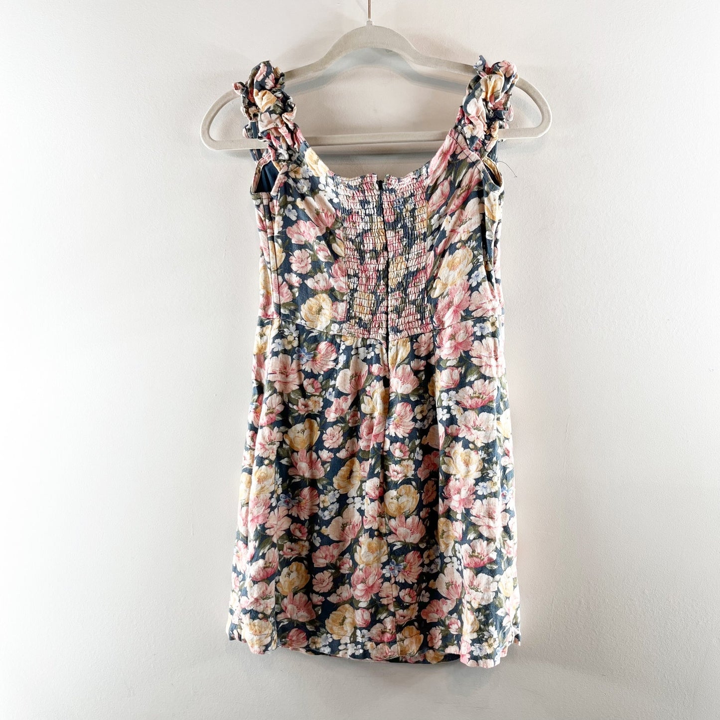 Abercrombie & Fitch Off The Shoulder Floral Mini Dress Pink Blue Medium