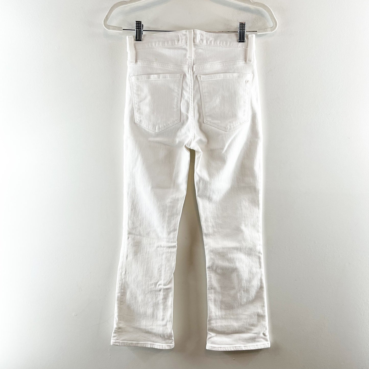 Madewell Cali Demi Boot Cut Mid Rise Cropped Jeans Pure White 25