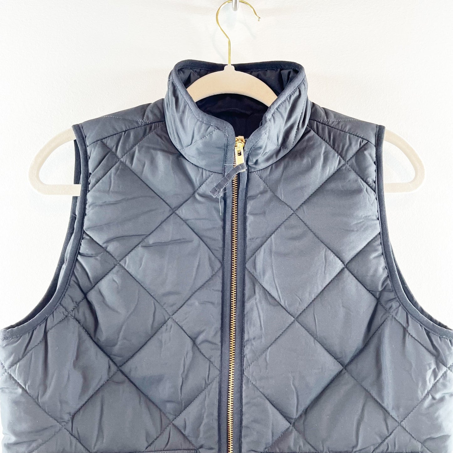 j. Crew Quilted Full Zip Puffer Vest Black Small