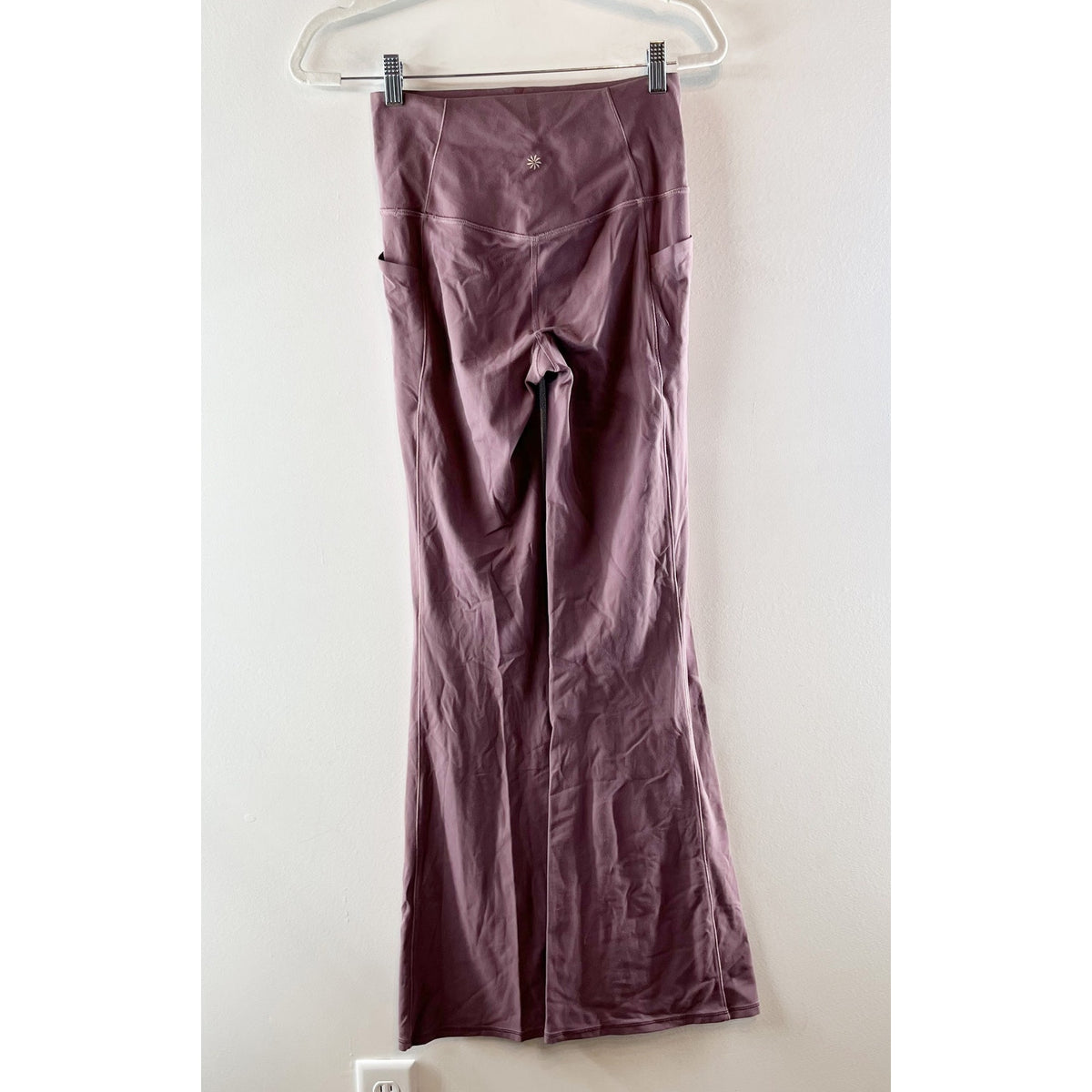 Athleta Salutation Stash Flare Leggings High Rise Damask Mauve Purple Small