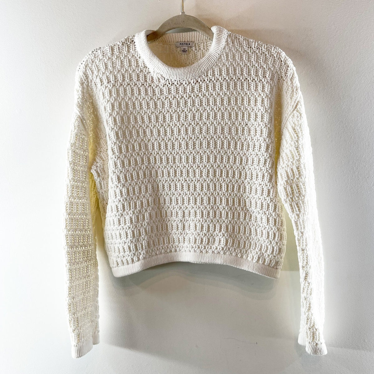 Pistola Katya Long Sleeve Crewneck Pullover Sweater Le Blanc White XS