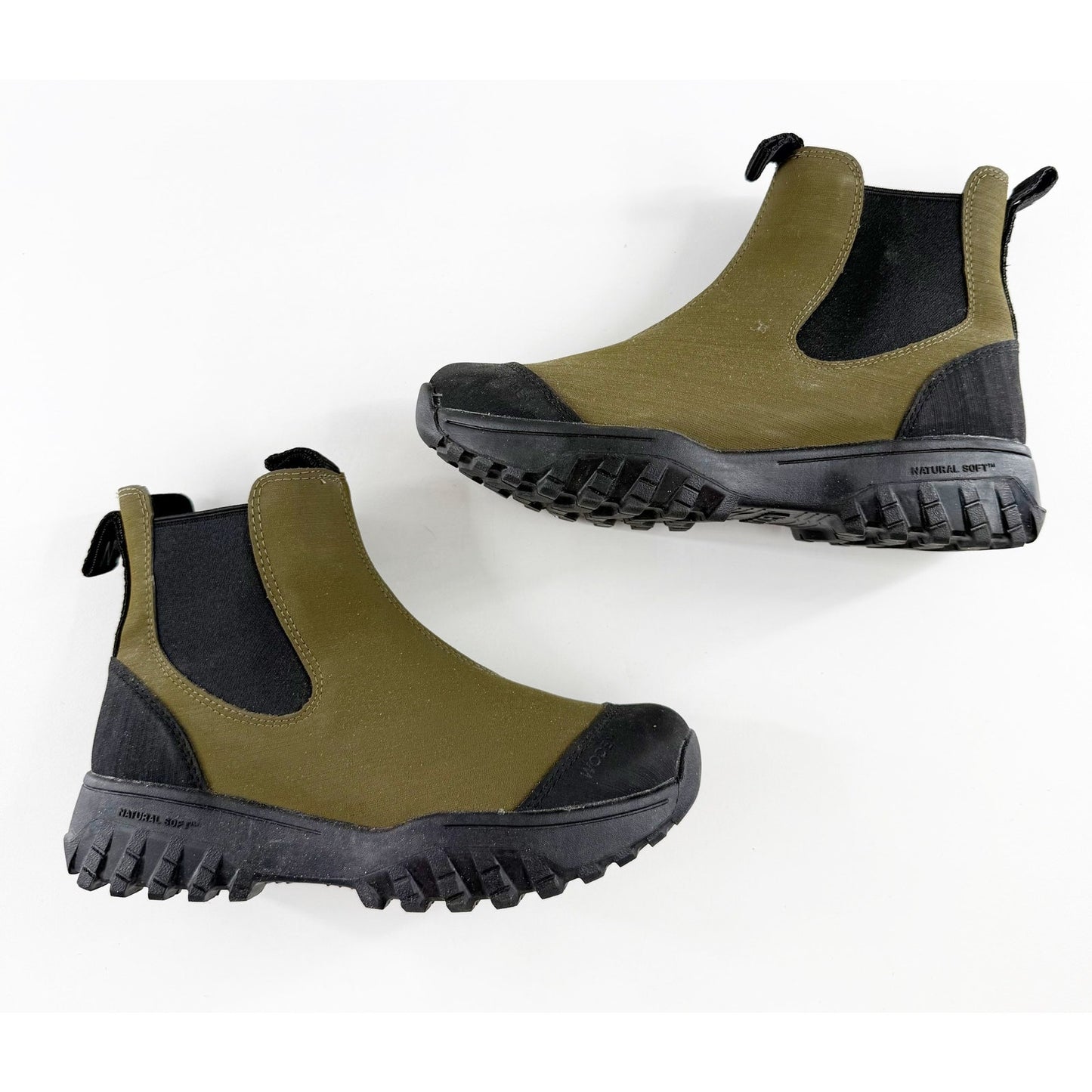 Woden Magda Track Waterproof Rubber Rain Boot in Dark Olive Green 5.5