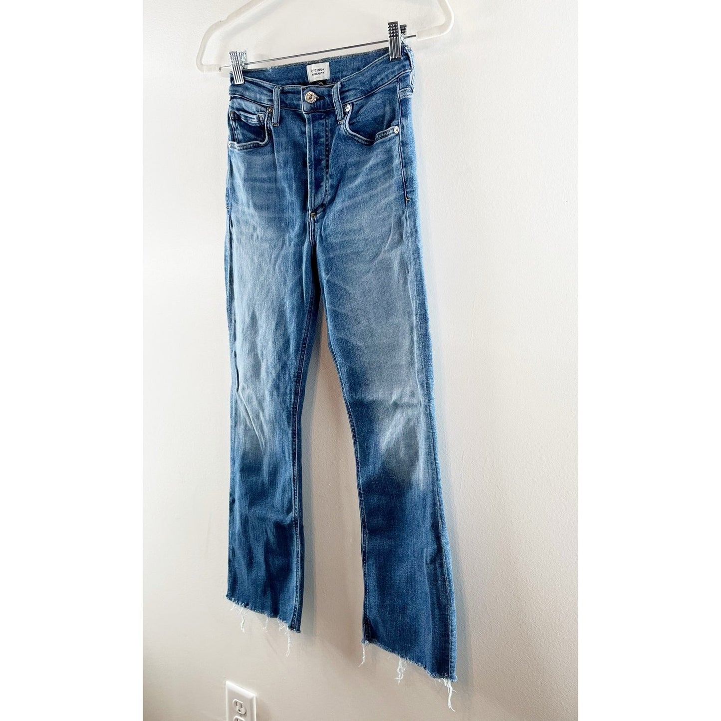 Citizens of Humanity Isola Cropped High Rise Bootcut Button Fly Jeans Blue 26