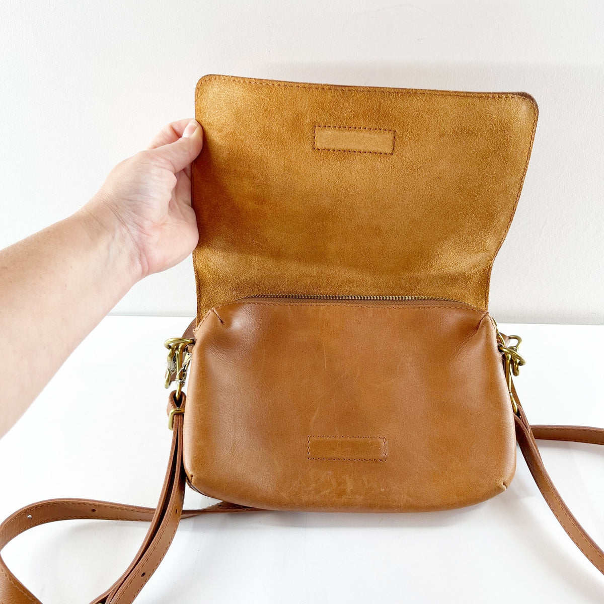 Madewell The Convertible Flap Leather Crossbody Bag Brown