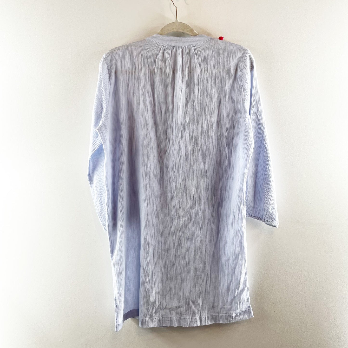 J. Crew Long Sleeve Pom Pom Tunic Cover Up Mini Dress Faded Peri Berry Blue S