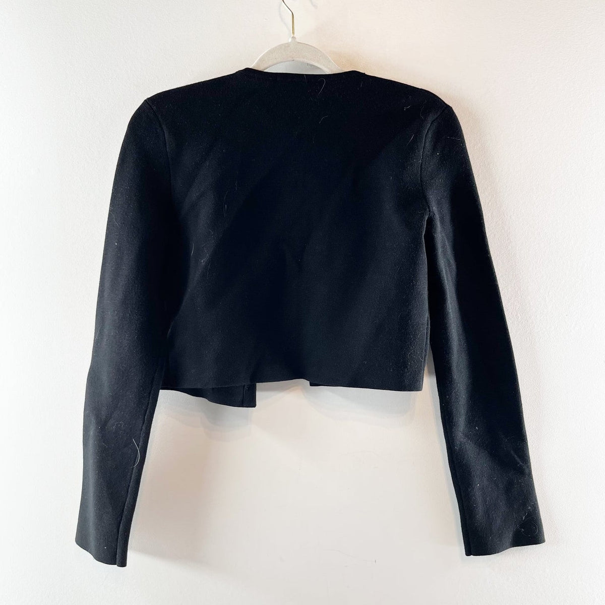 Babaton by Aritzia Notable Wonder Yarn Cropped Cardigan Sweater Black XS