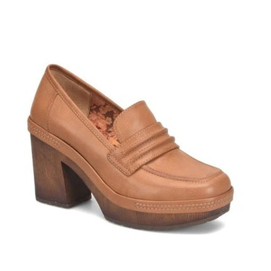 Korks Regina Penny Loafer Platform Oxford Heeled Shoe Brown 7.5
