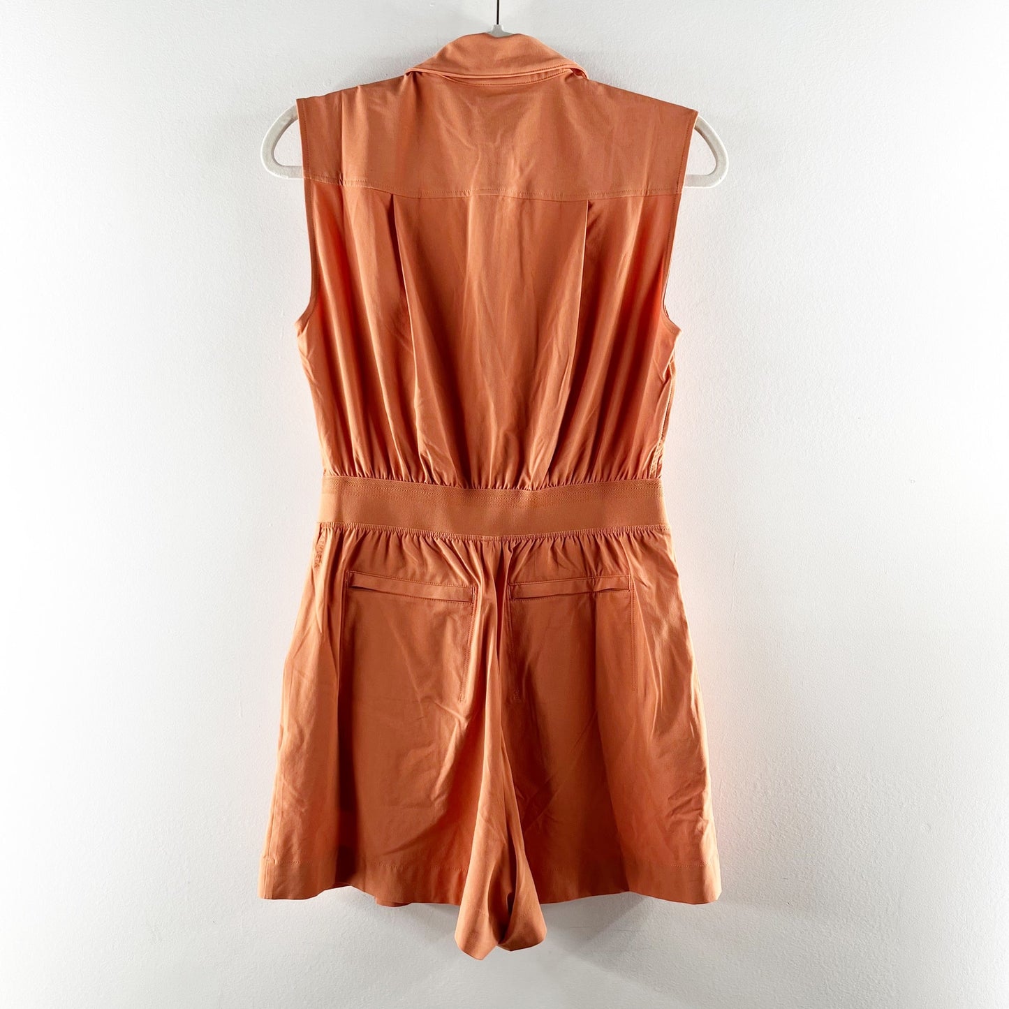 Athleta Brooklyn Sunbaked Clay Orange Sleeveless Shorts Romper 2