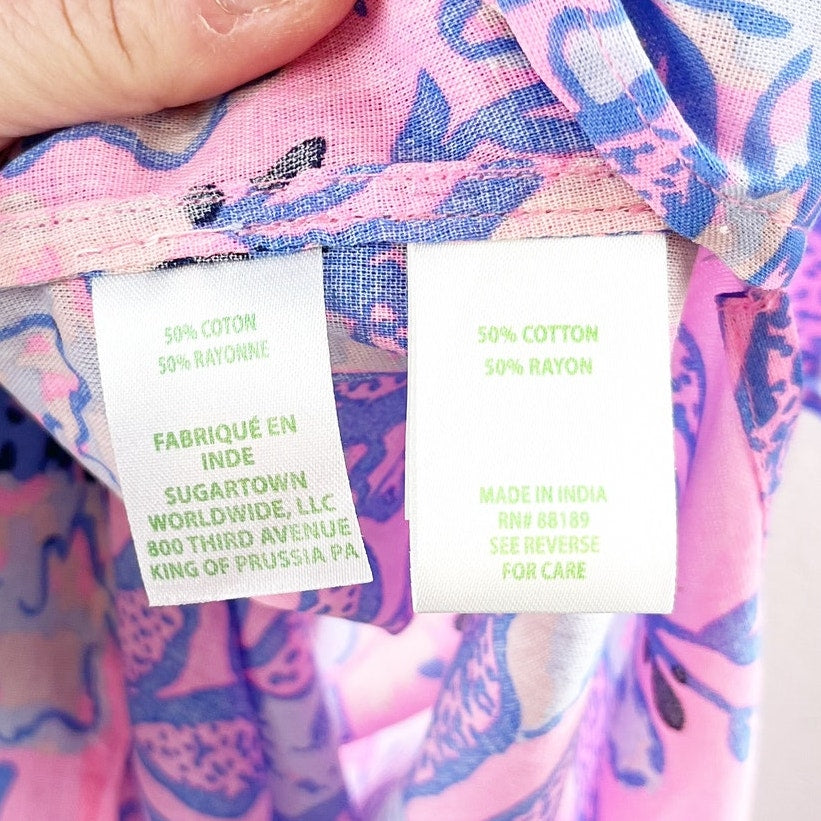 Lilly Pulitzer Perry Cover Up Maxi Dress Multi Totally Koalafied Pink XL