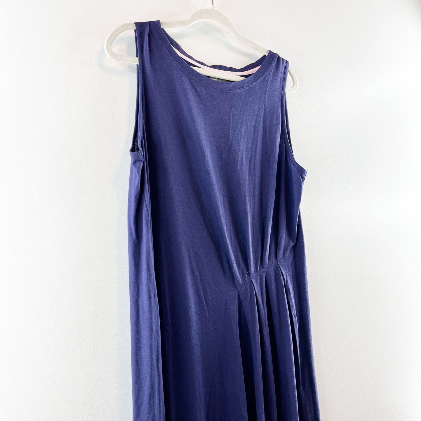 Anthropologie Nellie Sleeveless Pleated Shift Dress Navy Blue Large