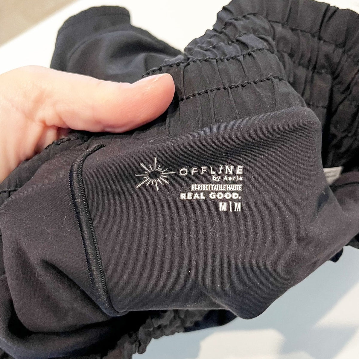 Aerie Offline High Rise Lined Running Athletic Shorts Black Medium