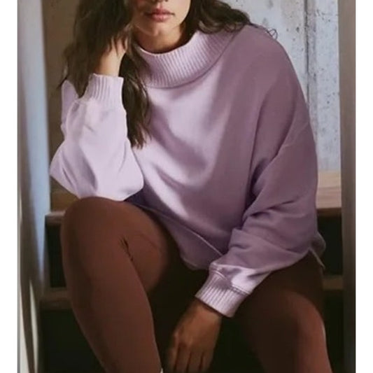 Aerie Down-To-Earth Oversized Mockneck Sweatshirt Lavender Dawn