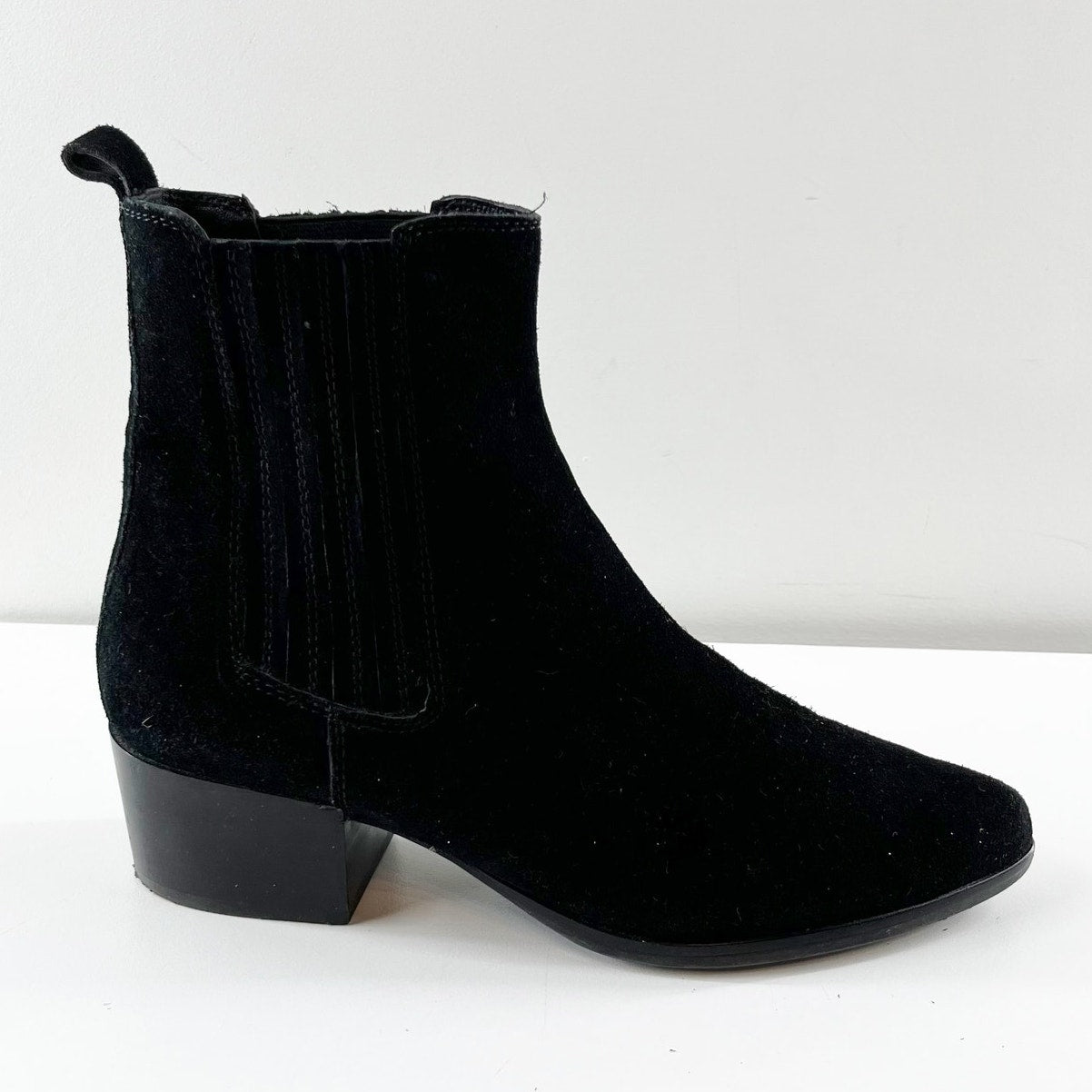 Banana Republic Suede Pull On Ankle Boots Booties Black 9