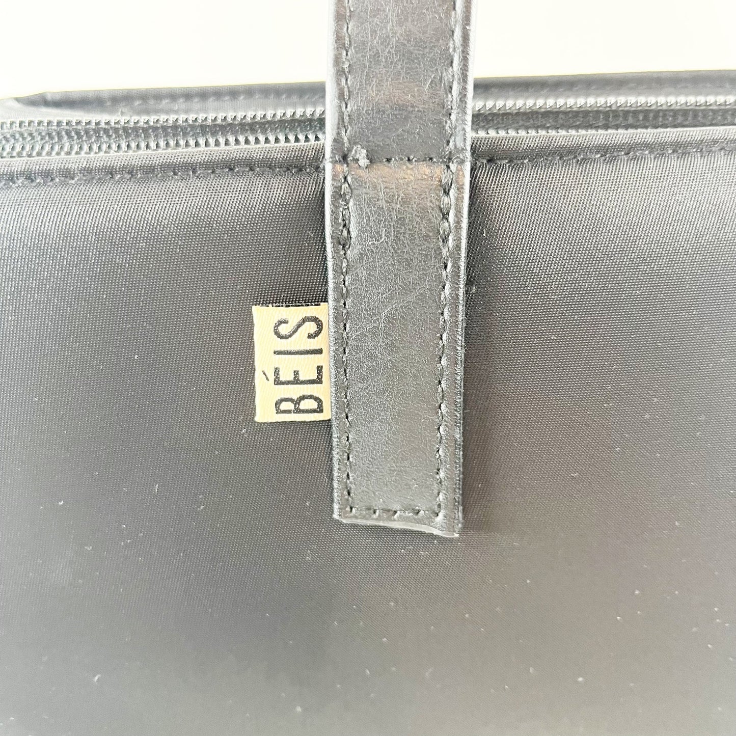 Beis The Commuter Tate Leather Nylon Bag Black