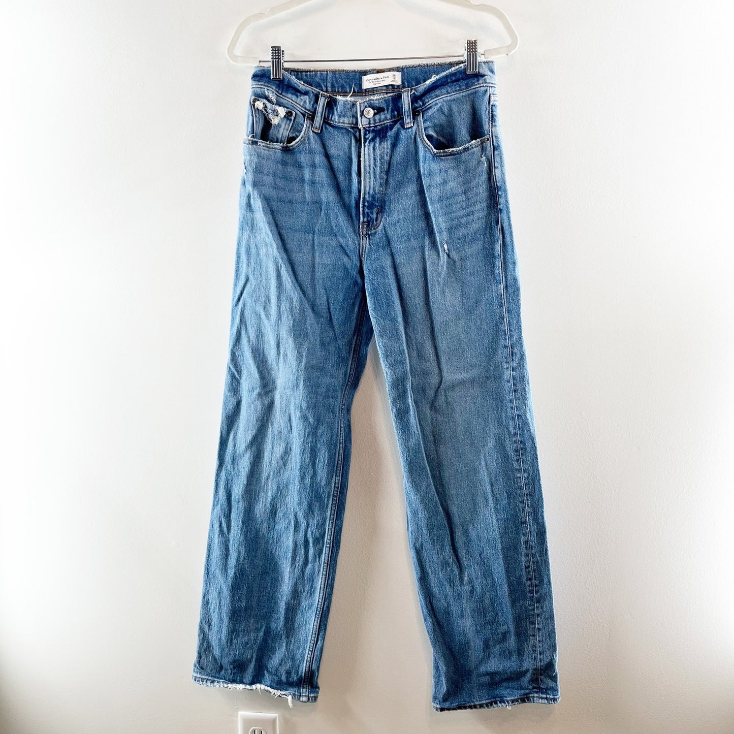 Abercrombie The 90's Relaxed Straight Leg Jeans High Rise Blue 6 / 28