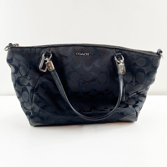 Coach Signature C Logo Madison Shoulder Tote Bag Black