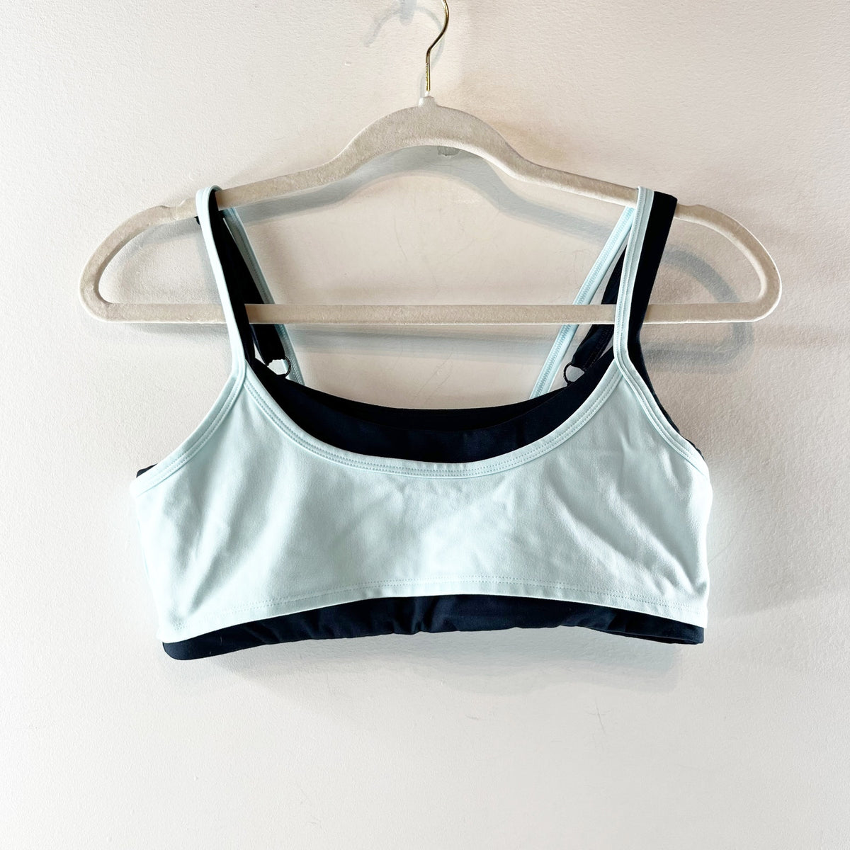 Seeav Layered Liftline Sports Bra Teal Blue Large