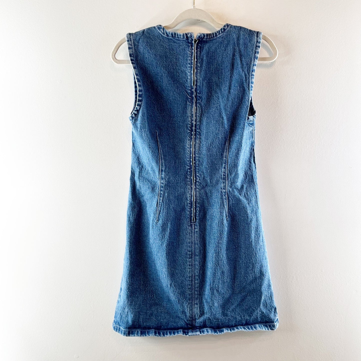 Abercrombie & Fitch Sleeveless Shell Denim Mini Shift Dress Blue Small