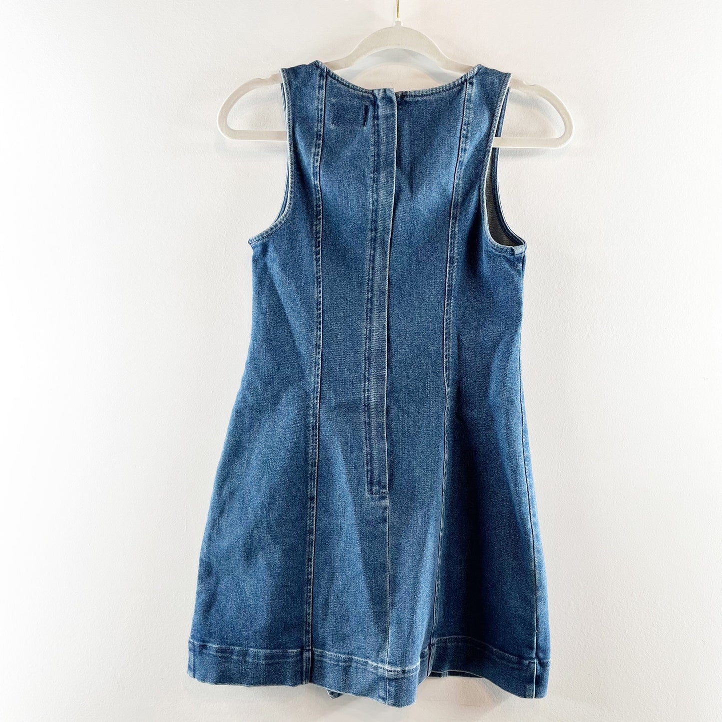 Show Me Your Mumu Bridgeport Bow Denim Mini Dress Blue Jean Baby Medium