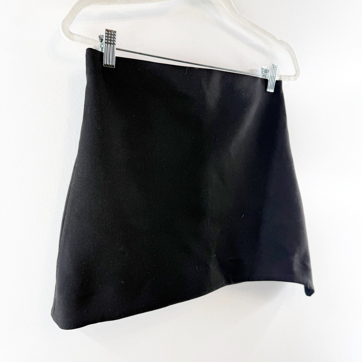 ZARA Asymmetrical Hem Mini Skirt Black Medium