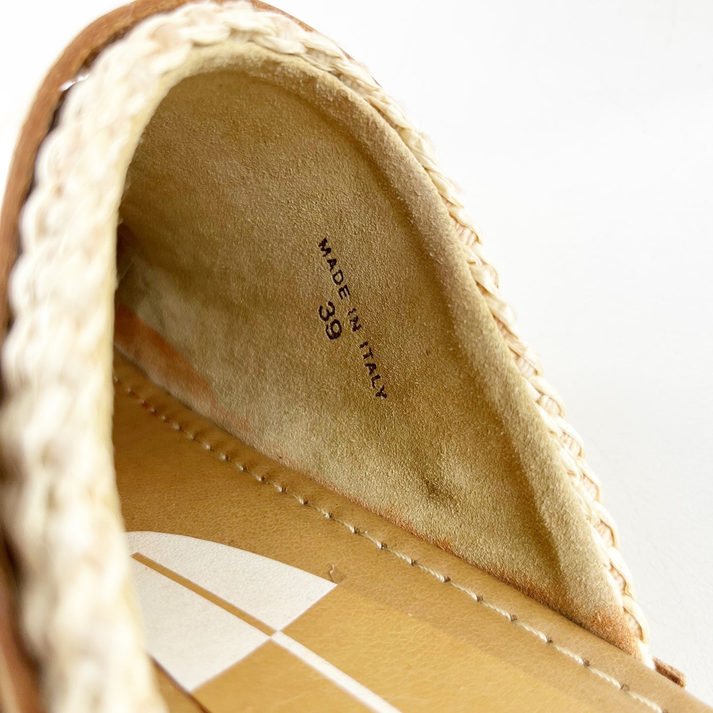 Dolce Vita Carlee Slip On Buckle Strap Closed Toe Raffia Clogs Natural Beige 39