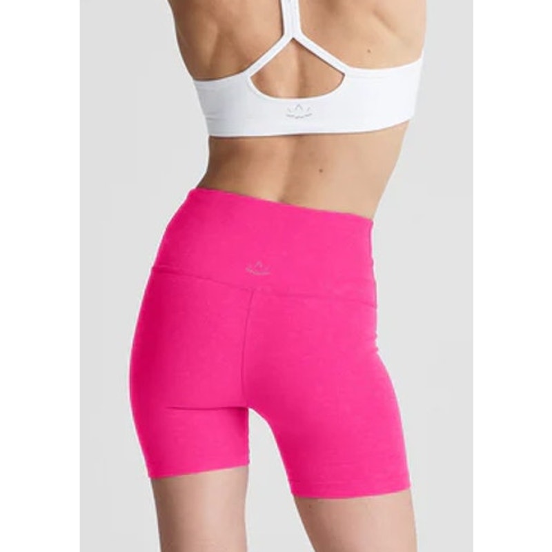 Beyond Yoga Spacedye High Waisted Biker Shorts Pink Glow Heather Small