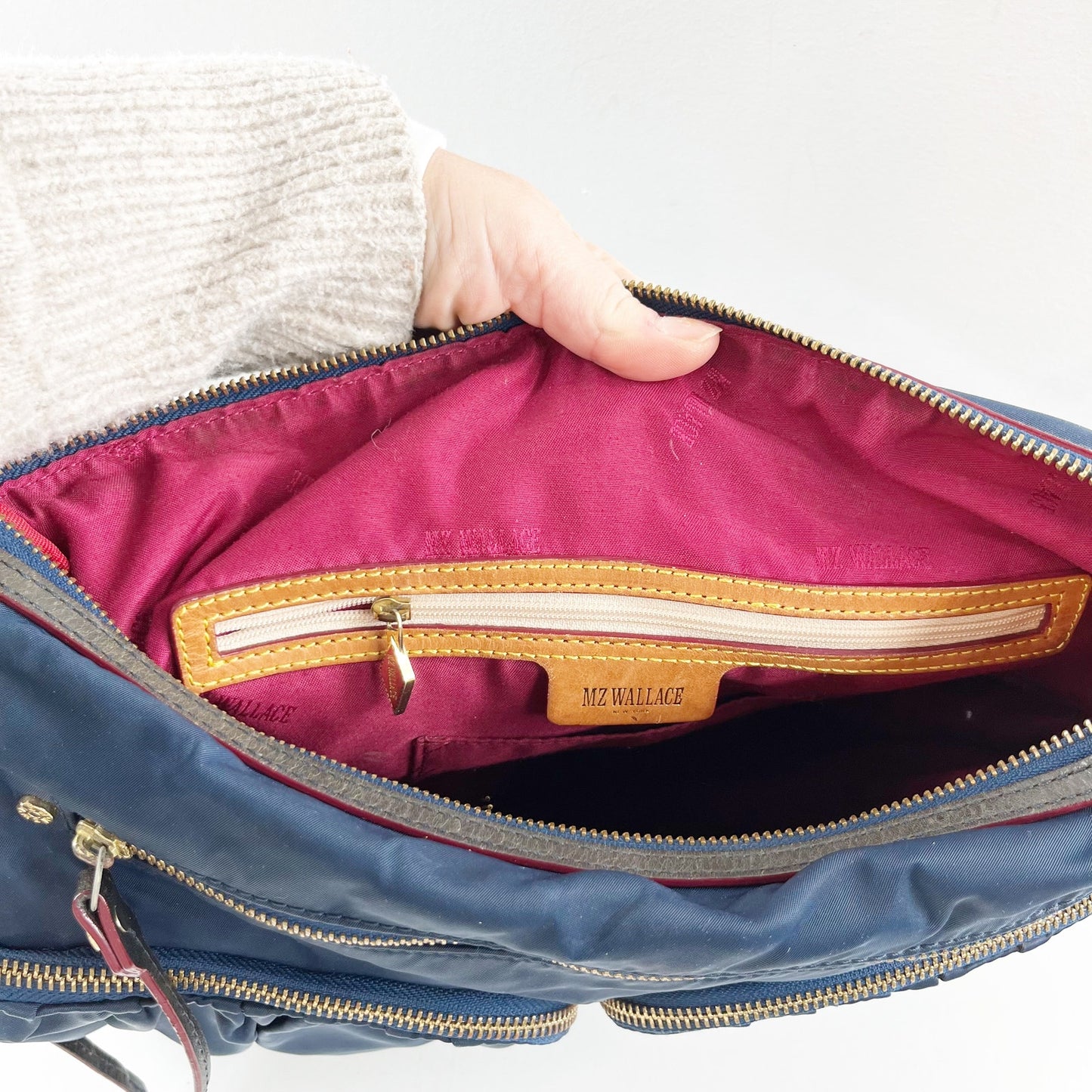MZ Wallace Paige Mini Crossbody Bag Blue Dawn Bedford