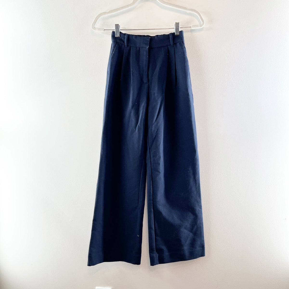 Abercrombie Sloane Tailored High Rise Trouser Pants Navy Blue 00 Short