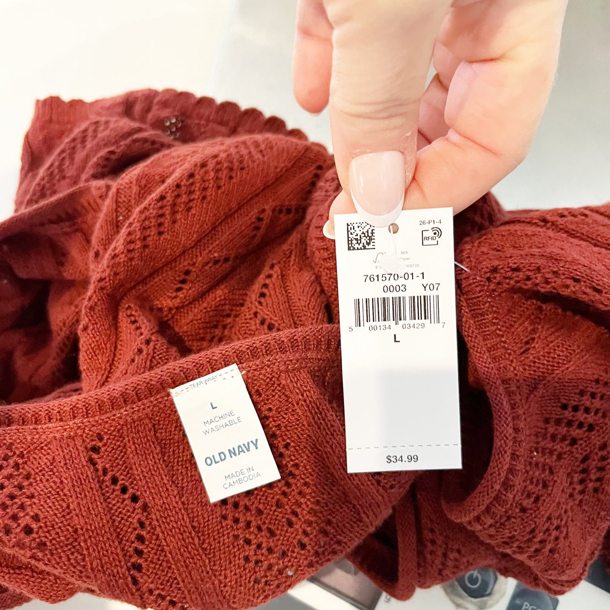 Old Navy Sleeveless Crochet Pointelle Knit Tie Front Top Maroon Large
