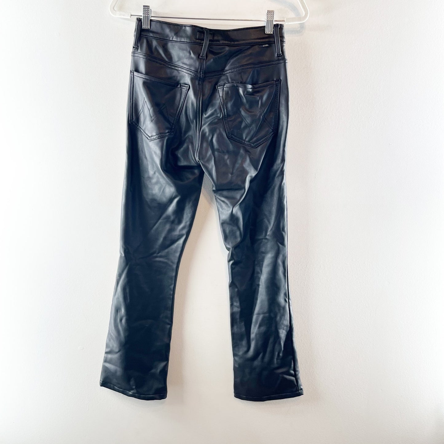 Mother The Insider High Waisted Ankle Bootcut Faux Leather Pants Faux Show 26