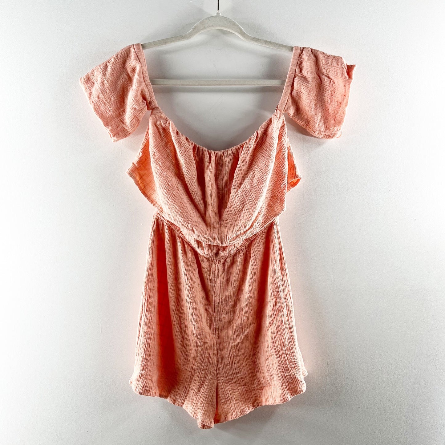 Roxy Off The Shoulder One Piece Romper Peach Orange Small