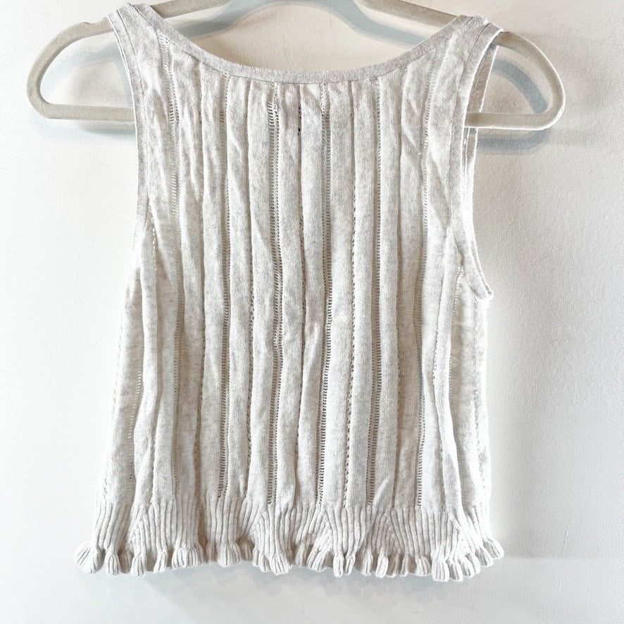 American Eagle Crochet Button Up Tank Top Gray Medium
