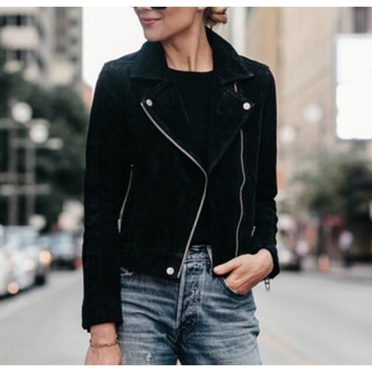 BlankNYC Suede Moto Jacket Black XL