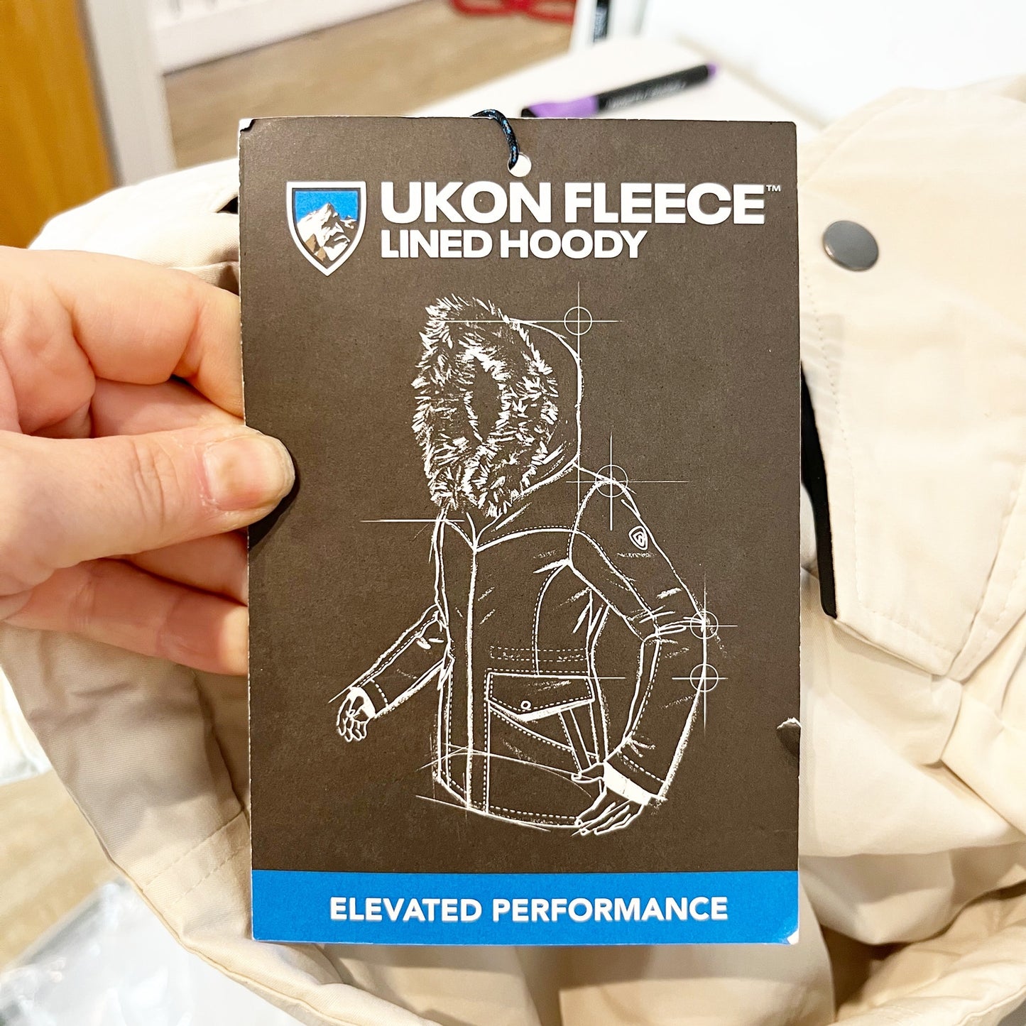 KUHL Ukon Elevated Performance Fleece Lined Hoody Jacket Fur Trim Ivory XS