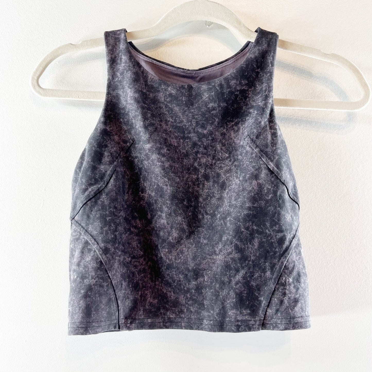 Lululemon Invigorate Training Tank Top Denim Wash Print Dusky Lavender Black 6