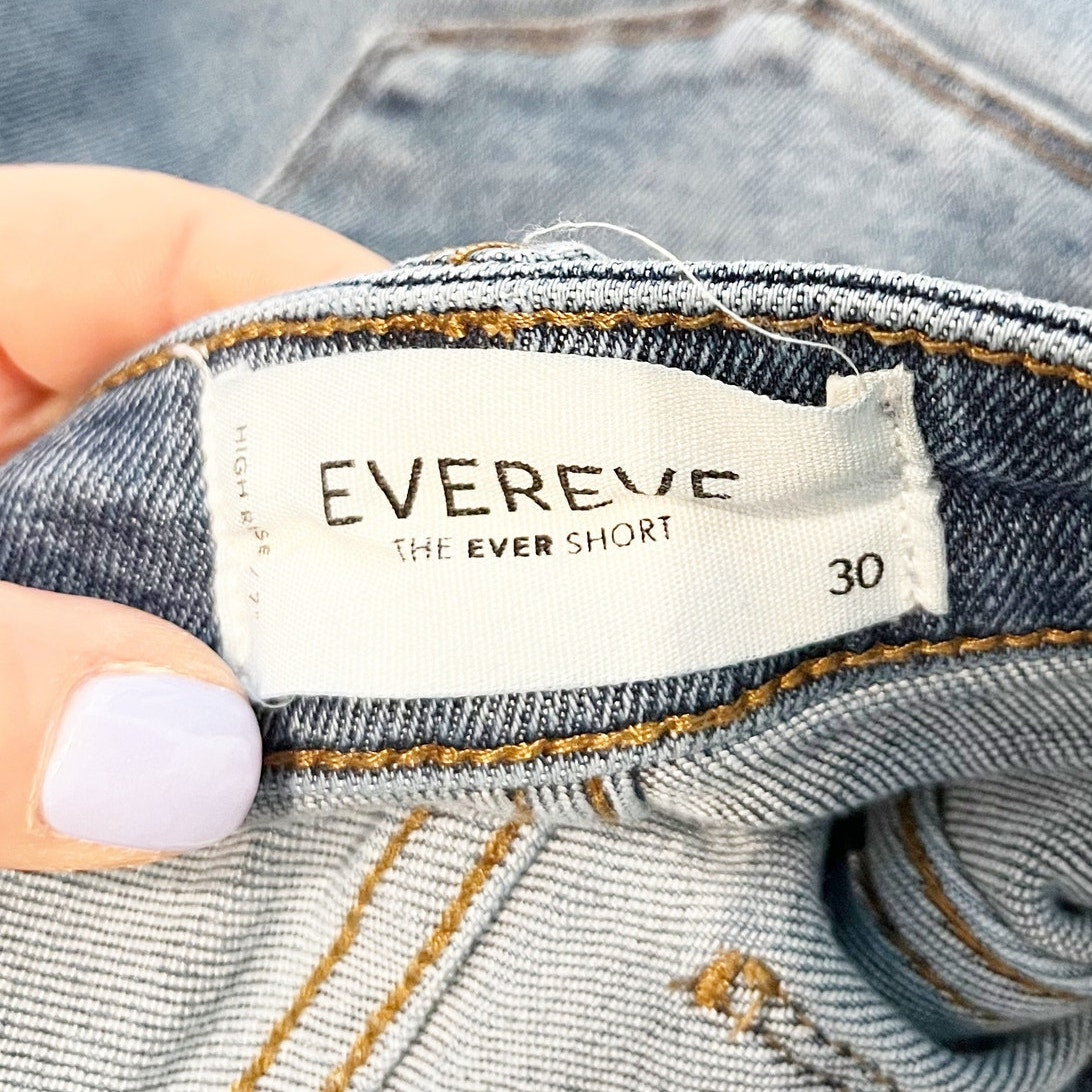 Evereve The Ever Cutoff Stretch High Rise Denim Jean Shorts Blue 30