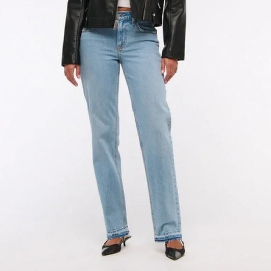 Abercrombie & Fitch The '90s Straight Mid Rise Jeans Blue 30