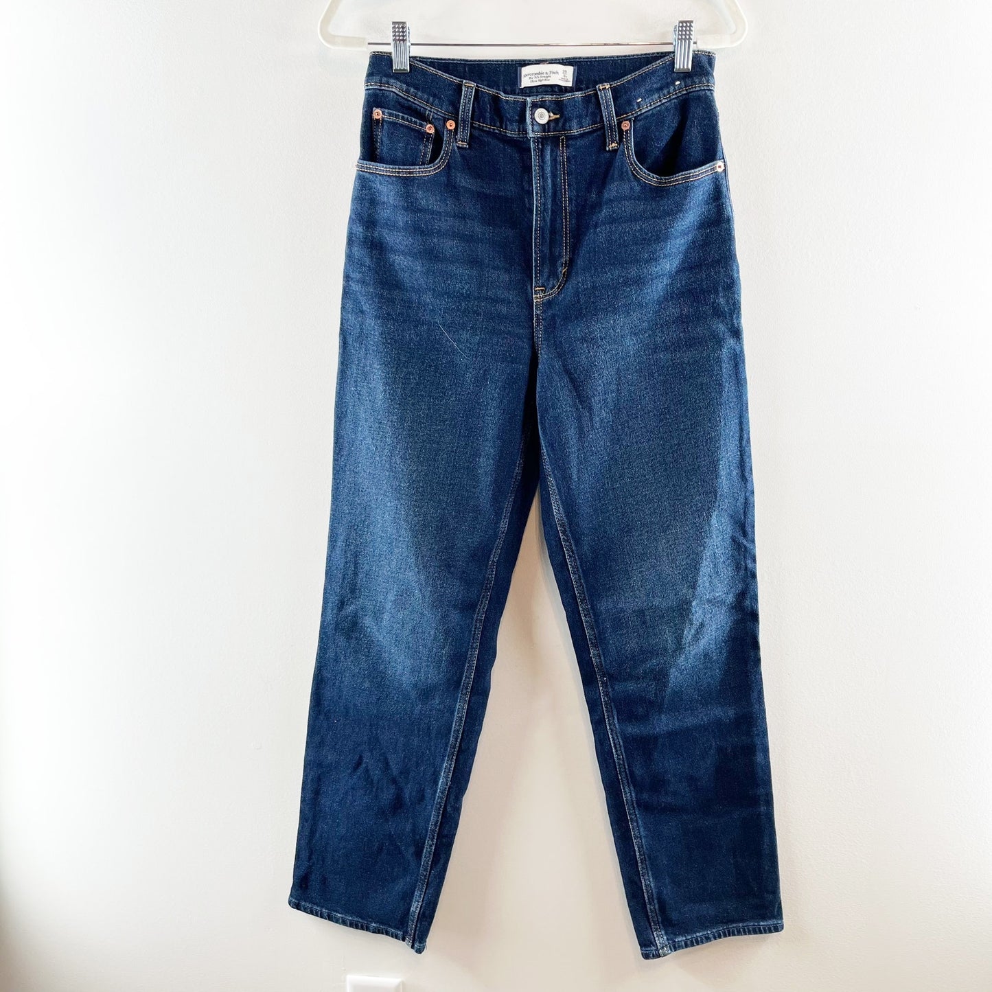 Abercrombie & Fitch The '90s Straight Ultra High Rise Straight Leg Jeans Blue 8