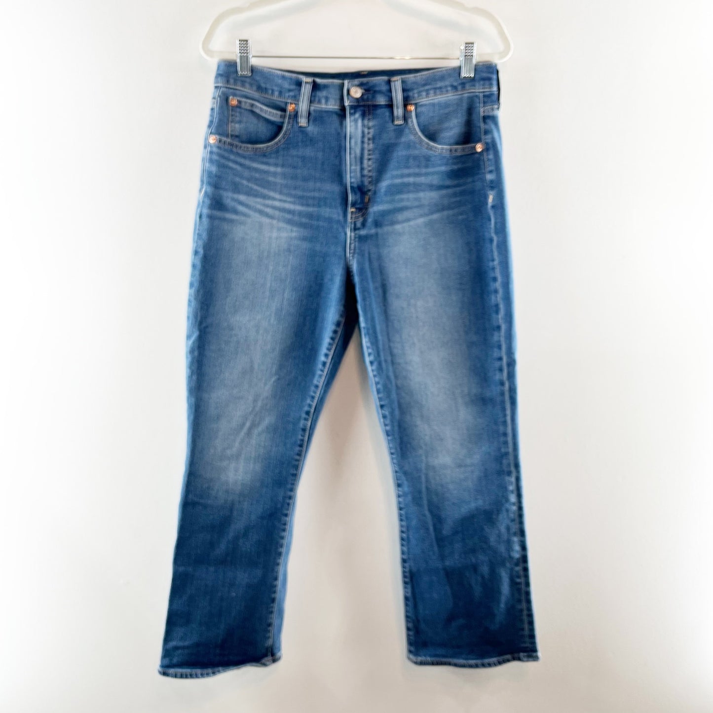 GAP High Rise Kick Fit Cropped Flare Jeans Blue 12 / 31