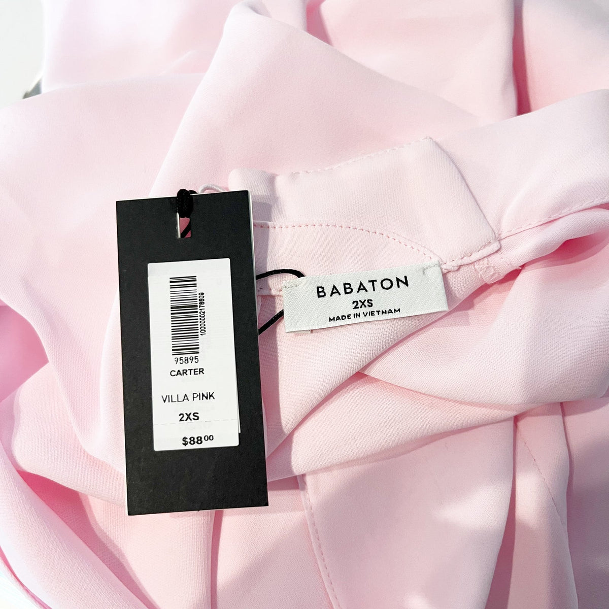 Aritzia Babton Carter Mock Neck Draped Satin Blouse Villa Pink XXS