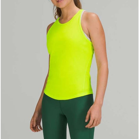 Lululemon Base Pace Ribbed Racerback Workout Tank Top Highlight Yellow 4