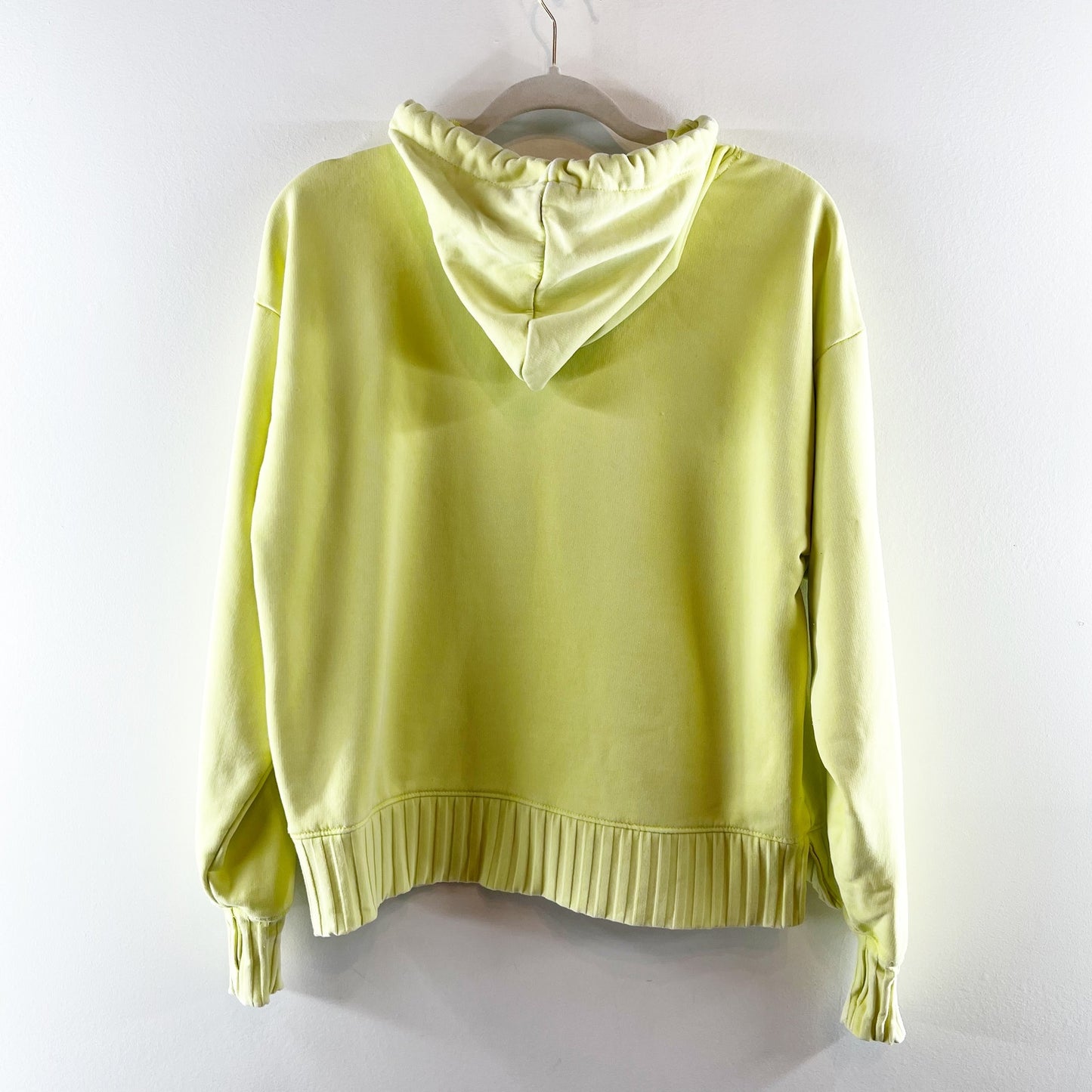 Evereve Neon Pullover Hoodie Sweatshirt Cotton Green Small