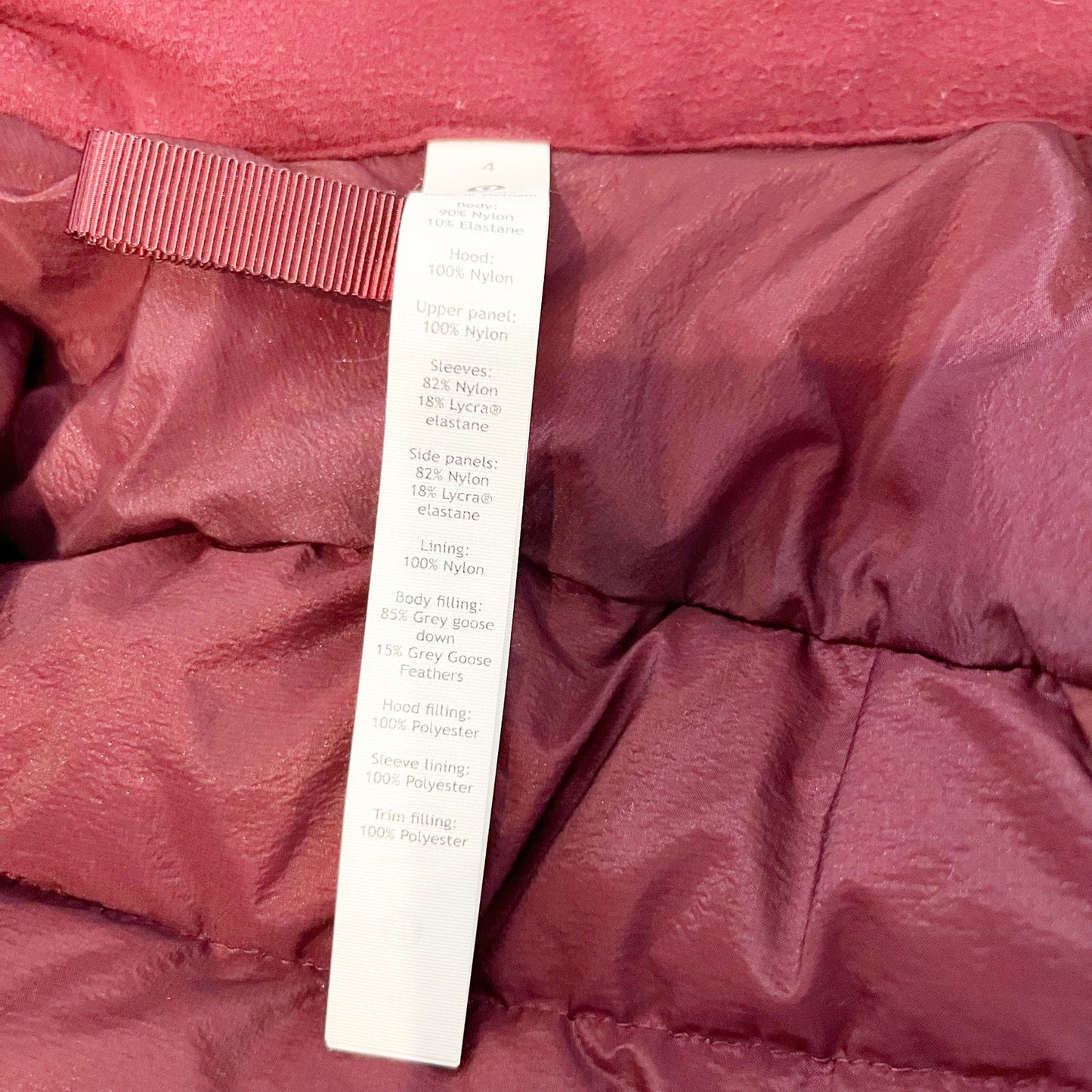 Lululemon Down For It All Water-Resistant Full Zip Hooded Jacket Cassis 4