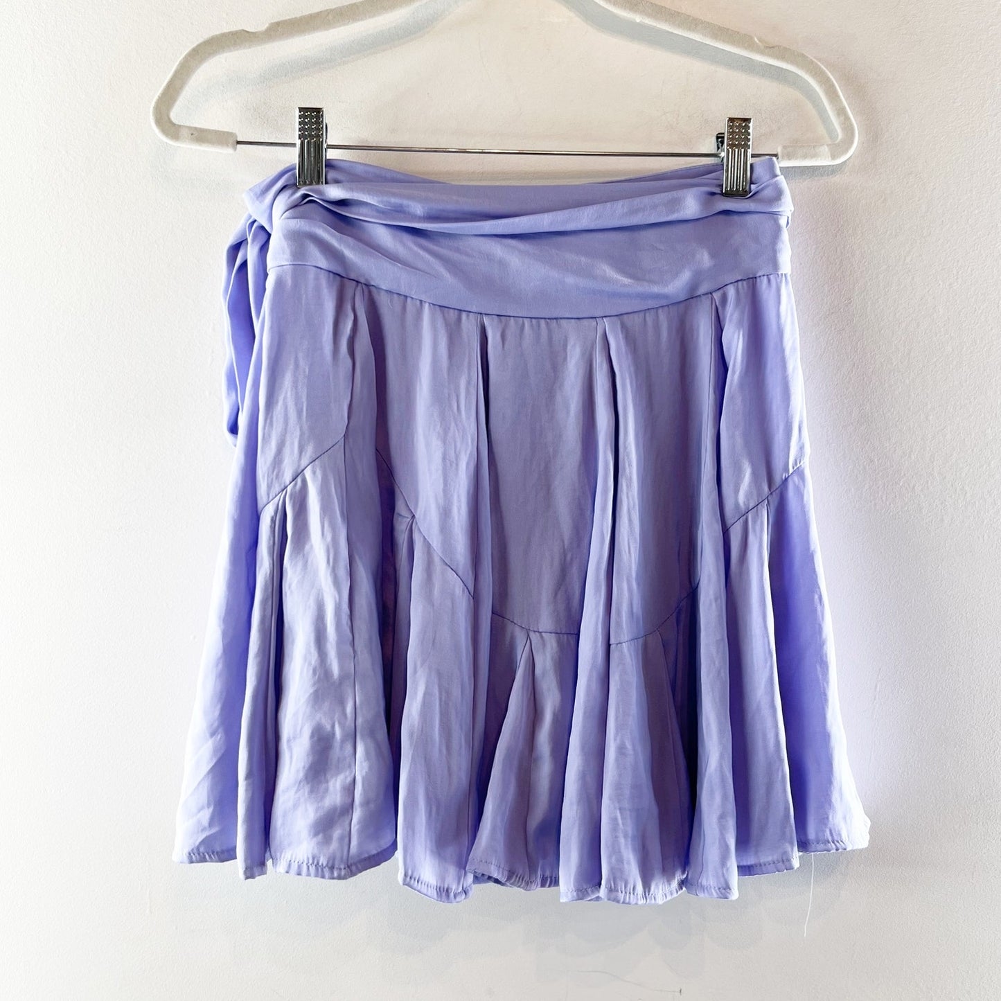 Free People Zuri Satin Wrap Mini Skirt Purple XS
